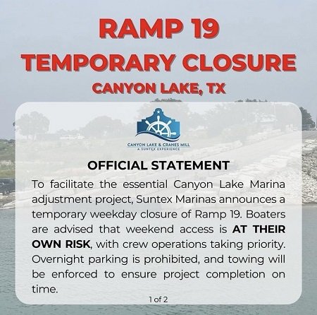 Canyon Lake Marina Boat Ramp 19 May 2024 Update